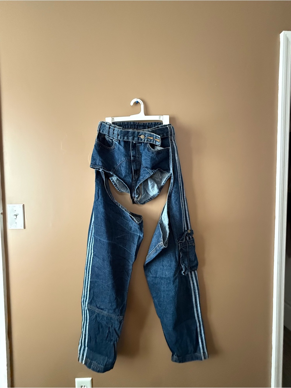 IVY PARK Dark Blue Boot Cut Jeans with White Side Stripes
